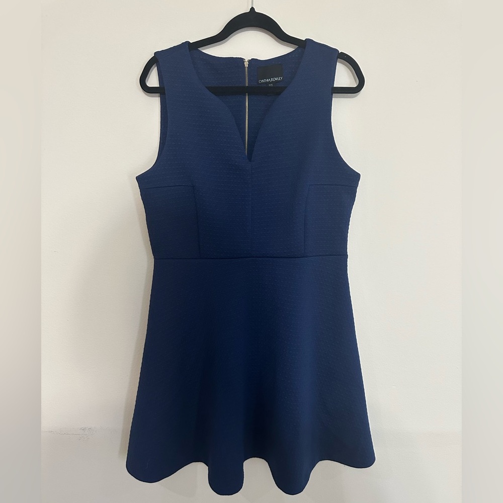 Navy blue textured dress sleeveless size 12